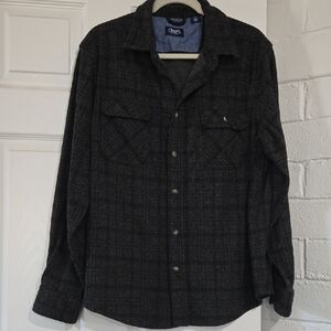Chaps Charcoal Plaid Men's Shirt Jacket